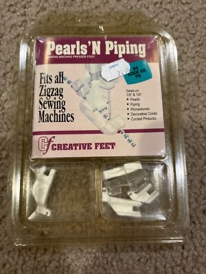 Pearls 'N Piping, Sewing Machine Presser Foot Set - Fits Zig-Zag Machines, NIP - Image 1 of 2