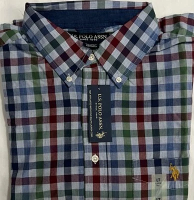 New U.S.Polo Assn Men's Long Sleeve Shirt Green Plaids Size LT Tall Man $23.00 - Image 1 of 3