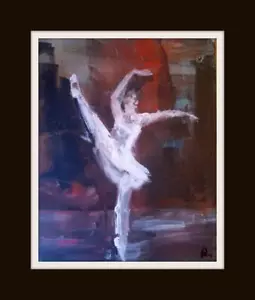 "Bailarina D Original Impresionista Mezclada Med Pintura al Óleo Paul Mitchell 10"" X 8" - Imagen 1 de 4