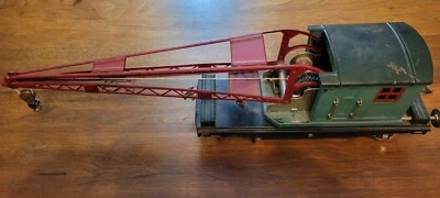 MR Lionel Standard Gauge #219 Freight Train Crain Car Dark Green/Teal/Red 1930's - Image 1 of 4