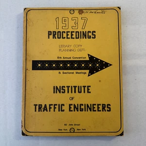 Institute of Traffic Engineers 1937 Urban Planning Book Document Road Building - Picture 1 of 16