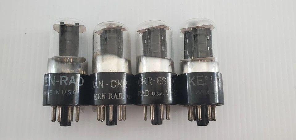 TUBOS DE VIDRIO TRANSPARENTE QUAD 40 KEN-RAD JAN-CKR-6SN7GT VT-231 PLACAS NEGRAS EN ÁNGULO Foto 1 de 4