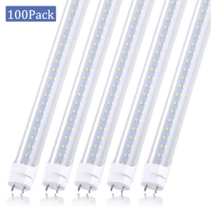 100 Pcs T8 4FT G13 Bi Pin 4Foot Led Tube Light Bulbs 28W 4' Led Shop Light 5000K - Picture 1 of 13