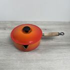 Le Creuset Cast Iron Saucepan 20 Volcanic Wooden Handle Made In France