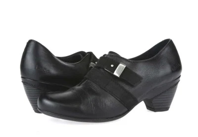 Women's Taos black leather fall booties buckle shoes sz. 37 M - Image 1 of 4