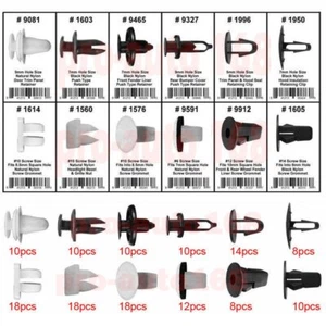 146PCS For Toyota Fender Door Hood Bumper Trim Clip Retainer Fastener Assortment - Picture 1 of 14