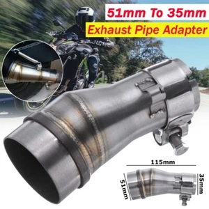 51 to 35mm Motorcycle Exhaust Pipe Middle Link Connect Tube Mid Muffler Adapter - Picture 1 of 7