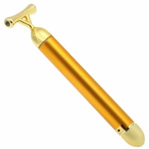 24k Gold Beauty Bar Vibrating Energy Tool & Facial Stimulator Pulse Massager - Picture 1 of 9