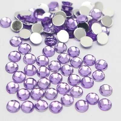 500 Acrylic Flatback Round Rhinestone Gems 6mm FlatBacks No Hole Colour Choice - Image 1 of 4