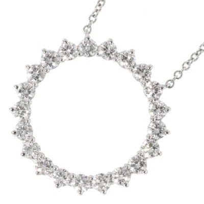 TIFFANY & Co. Platinum .93ct Diamond Open Circle Pendant Necklace $7,600 - Image 1 of 4