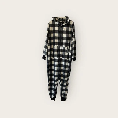 Torrid 1/2 1X 2X One Piece Pajamas with Hood Fleece Union Suit Buffalo Plaid - Image 1 of 3