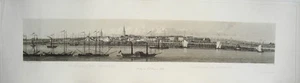 Ruhrort Duisburg Rhein Panoramaansicht Aquatinta Raddampfer Verlag Eisen 1845 - Picture 1 of 4