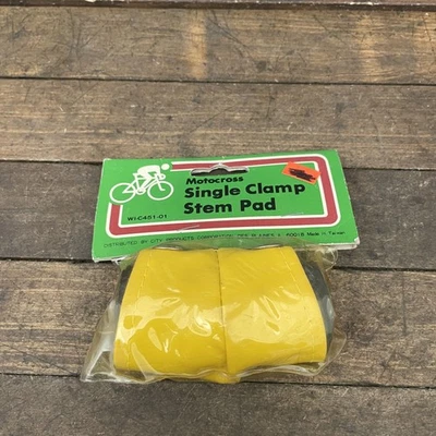 Almohadilla de vástago de abrazadera única para motocross BMX de colección cuello de cisne amarillo WI-C451-01 NOS Foto 1 de 4