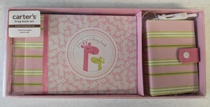 NIB Vtg 2010 CARTERS BRAG BOOK SET Pink Giraffe GRANDMAS BRAG BOOK & Mini Book - Picture 1 of 3