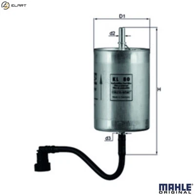 FUEL FILTER KL 80 FOR PORSCHE BOXSTER 911/Convertible/Targa CAYMAN 2.5L 6cyl - Image 1 of 4