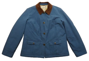 LL Bean Women M-Pet Chore Coat Barn Jacket Flannel Lined Corduroy Collar 0JXT5 - Picture 1 of 12