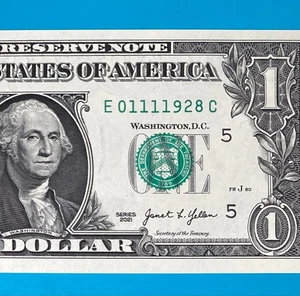 January 11, 1928 (E 01111928 C) BIRTHDAY $1 One Dollar Bill *UNC* - Picture 1 of 4