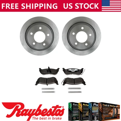 Rotores de freno traseros + accesorios de pastillas de freno de cerámica para Chrysler Pacifica 2004-2008 Foto 1 de 4