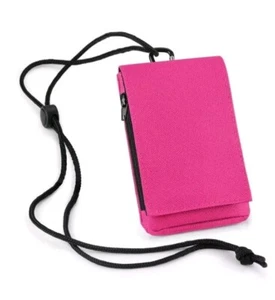 Estuche para teléfono inteligente móvil con cámara bolsa de viaje cinturón lazo correa para el cuello cremallera bolsa para efectivo - Imagen 1 de 5