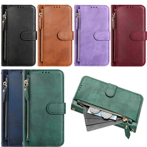 Zipper Leather Wallet Phone Case for OnePlus 11 13 12 10T ACE 3 5 N300 N30 N10 - Picture 1 of 18