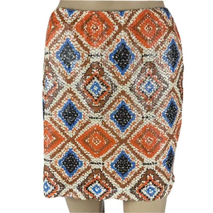 Francesca’s Bodycon Sequin Mini Skirt Medium M New With Tags USA Made Fast Ship! - Picture 1 of 9