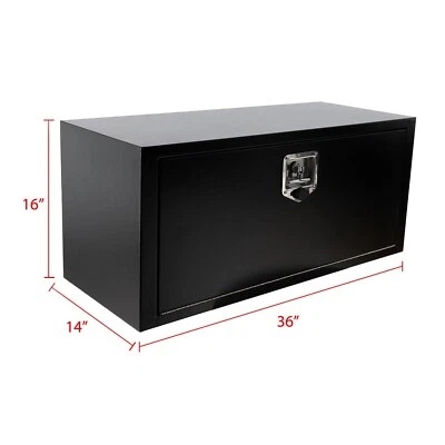 36 In. X 14 In. X 16 In. Black Underbody Truck Trailer Storage Tool Box w/Lock Foto 1 de 4