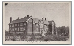 A J Kent High School KENTLAND IN Vintage Indiana Postcard - Picture 1 of 2