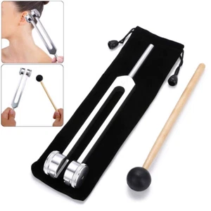 Tenedor de afinación curativo 128 Hz con martillo de silicona instrumento musical de terapia de sonido - Imagen 1 de 18