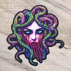 Bleeding Medusa Iron-On Patch Greek Mythology Badge Applique for Clothes Jackets - Picture 1 of 22
