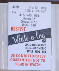 Omega R17.3, Aurore 17,Unitas 540 White Alloy Wristwatch Mainspring Bestfit 412H - Picture 1 of 1