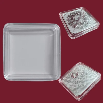 NELIER Kapseln für 1 oz Queens Beast Silberbarren, quadratische Münzkapsel Unze Acryl