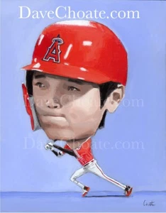 Shohei Ohtani, Los Angeles Angels original acrylic baseball painting. Japan WBC - Picture 1 of 1
