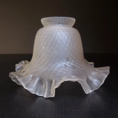 N9279 Globe Lighting Chandelier Art Nouveau Opal White Opaque Glass Vintage - Image 1 of 4