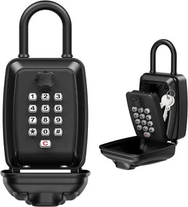 Key Lock Box Push Button Lockbox 12 Digit Combination Security Hanging Lock Box - Picture 1 of 9
