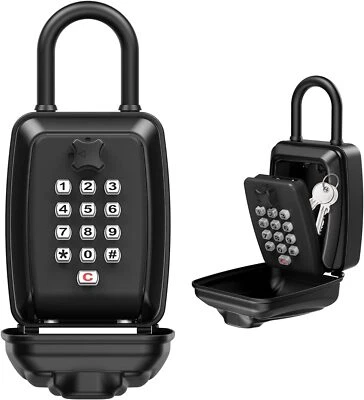 Key Lock Box Push Button Lockbox 12 Digit Combination Security Hanging Lock Box - Image 1 of 4