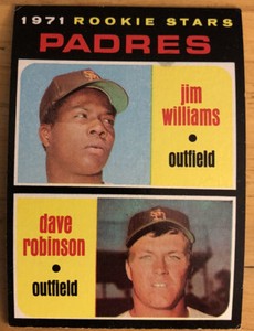 1971 Topps Padres Rookie Stars Jim Williams & Dave Robinson Card #262 Low-Grade