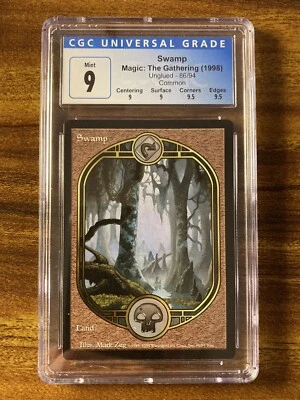 MTG✨SWAMP (Full Art)✨Unglued CGC Quad 9’s++ MINT Land 1998 M. Zug Art LOW POP ! - Image 1 of 4