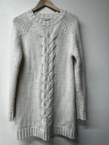 Women’s Wool & Alpaca Blend Jumper Size S Long Length Beige Excellent Condition - Picture 1 of 11