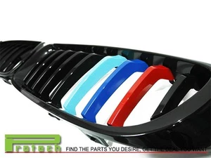 Fit 2014+ BMW F32 428i 435i Coupe Front Jet Black Grille w/// M Tri Color Paint - Picture 1 of 3