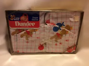 NEW vintage Tramp Teddy Bear Diaper Stacker Baby Boy Girl Cotton Dundee 3 doz - Picture 1 of 3