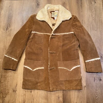 Abrigo Pioneer Wear Gamuza Cuero Chaqueta Toggle Rancher Marlboro Hombre De Colección Para Hombres 40 Foto 1 de 4