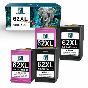 62XL Color Black Ink Cartridges for HP 62-XL OfficeJet 5745 Envy 5660 7640 LOT - Picture 1 of 14