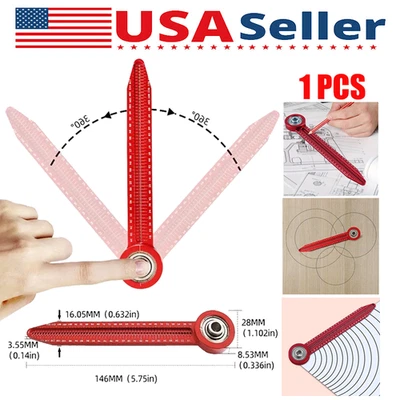 Woodworking Compass Scribe Gauge Hole Ruler Precision Marking Measurement Tool - Image 1 of 4
