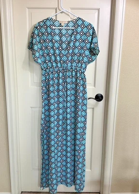 Michael Kors Mujer Maxi Vestido Medio Turquesa Natación Encubrimiento Foto 1 de 4