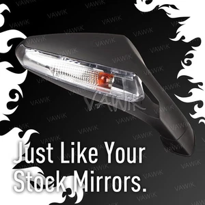 VAWiK Repuesto Espejo LED Negro #00H02209671 Se adapta a Gilera SC125 x1 Derecha ε - Imagen 1 de 7