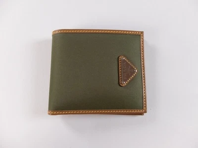 PRADA нейлона зеленый и коричневый нейлона и кожи складного бумажника подлинный новый с Ярлыками - Изображение 1 из 4