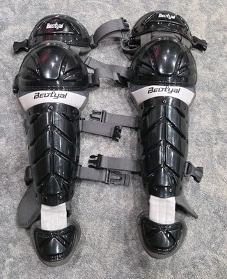 Beutyal Baseball Softball Catcher Leg Guards Shin Guards 4 Straps Adult 15 Inch - Image 1 of 3