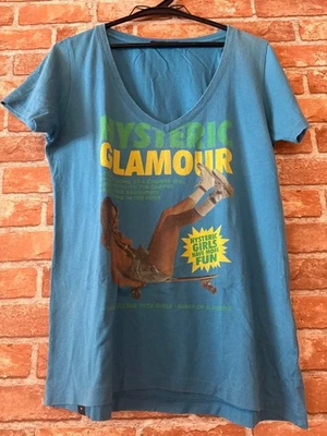 HYSTERIC GLAMOUR V-Neck T-Shirt Free Size Vintage Style Japan Used Tee - Image 1 of 4