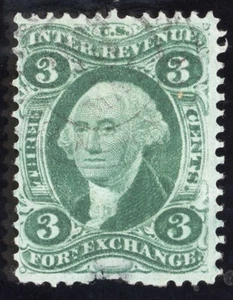 US Scott R16c Used 3c green Foreign Exchange Revenue Lot Z398 bhmstamps - Picture 1 of 2