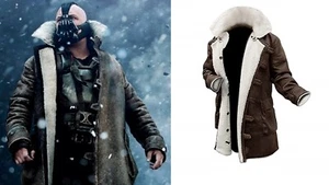Abrigo Bane de cuero marrón envejecido Dark Knight Rises para hombre. - Imagen 1 de 5